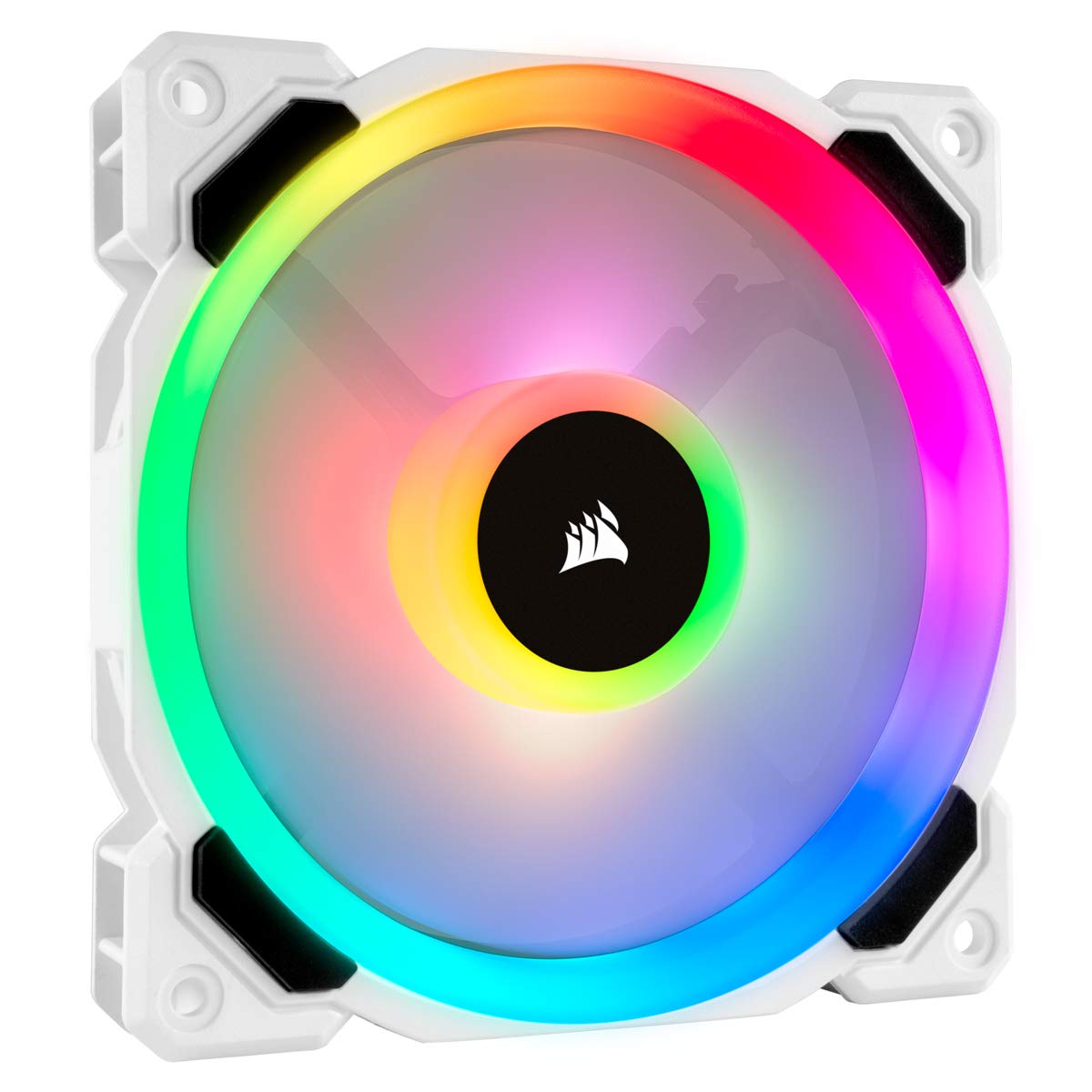 Corsair LL120 LL Series 120 mm Dual Light Loop RGB LED PWM High Airflow Fan - White (Single Pack)