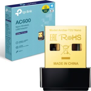 TP-Link AC600 USB Wi-Fi Dongle Dual Band 5 GHz Wireless Adapter for PC Desktop and Laptop Supports Windows 11/10/81/8/7/XP Mac OS 109-1013 (Archer T2U Nano)