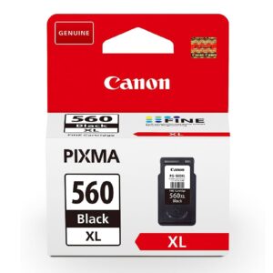 Canon Ink - PG-560XL High Yield Genuine Black Printer Cartridge Prints Up to 400 A4 Pages (1 x Cartridge) Compatible with PIXMA TS