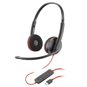 Plantronics Poly Blackwire 3220 Wired Headset - Noise-Canceling Mic Stereo Design Connect to PC/Mac via USB-C or USB-A Works w/Teams Zoom