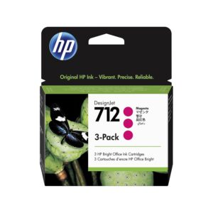 HP 712 3ED78A 3-pack Magenta 29-ml Genuine Ink Cartridge with Original for DesignJet T650 T630 T250 T230 & Studio Large Format Plotter Printers and 713 Printhead