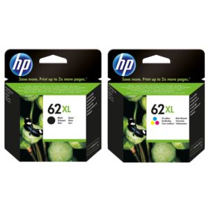 HP 62XL black & colour high capacity original ink cartridges C2P05AE C2P07AE