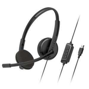 CREATIVE HS-220 USB On-ear Headset with Noise-cancelling Condenser Boom Mic Inline Mute/Volume Control Plug-and-play for Video Calls