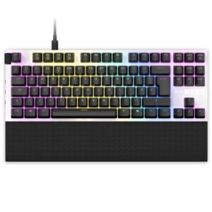 NZXT Function 2022 TKL Mechanical PC Gaming Keyboard - Illuminated Linear RGB Switches MX Compatible Hot Swap Durable Aluminum Top Plate UK EN (QWERTY) White