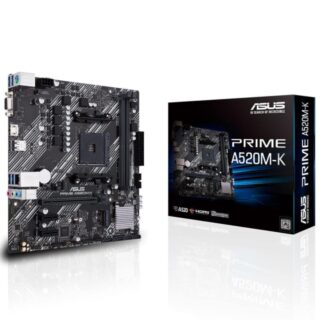 ASUS PRIME A520M-K AMD AM4 MATX 64GB DDR4 2 X DIMM D-SUB HDMI PCIE