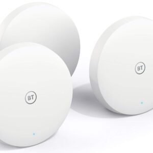 BT Mini Whole Home Wi-Fi Pack of 3 Discs Mesh for seamless speedy (AC1200) Connection everywhere in medium to large homes App complete control and year warranty