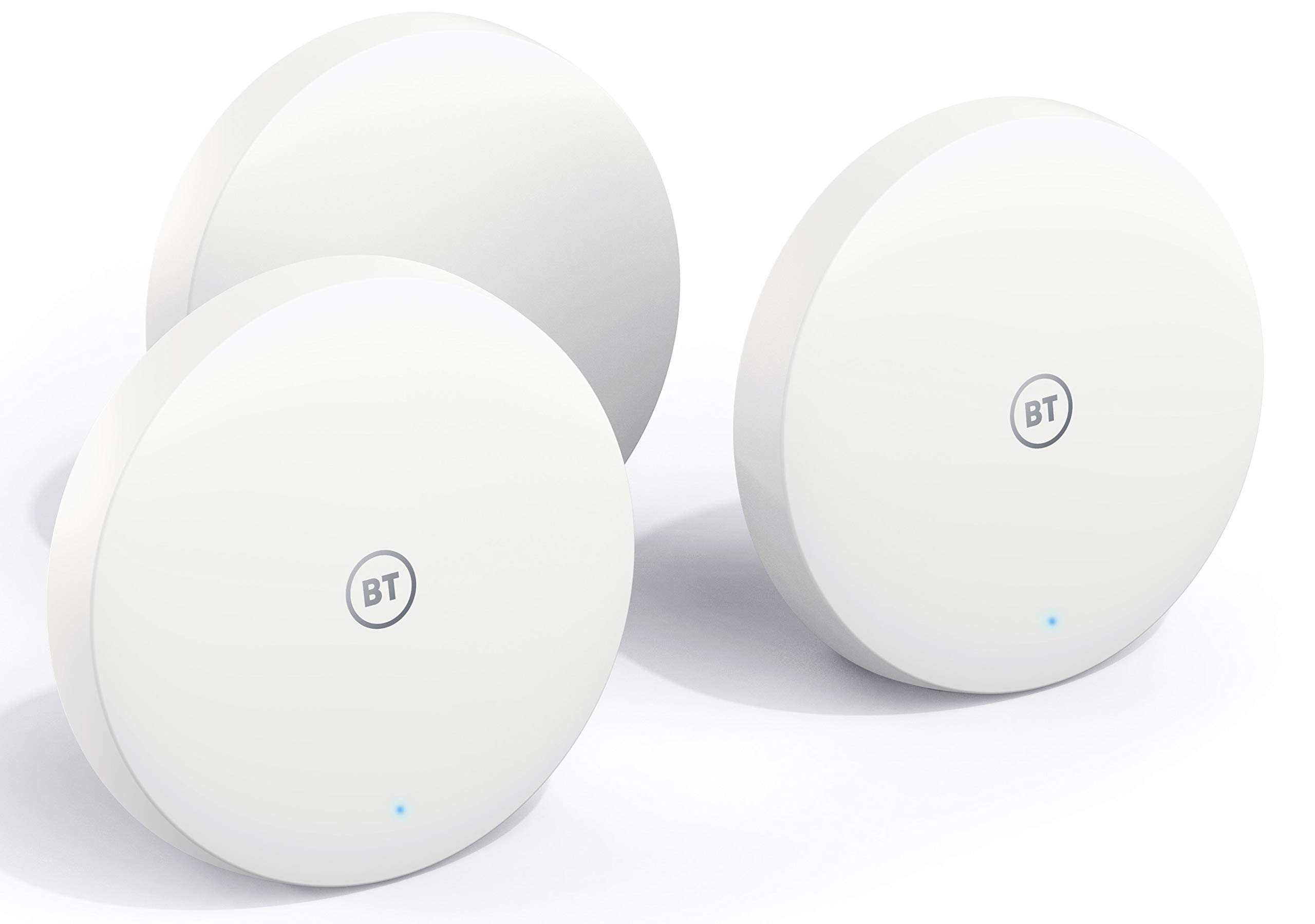 BT Mini Whole Home Wi-Fi Pack of 3 Discs Mesh for seamless speedy (AC1200) Connection everywhere in medium to large homes App complete control and year warranty