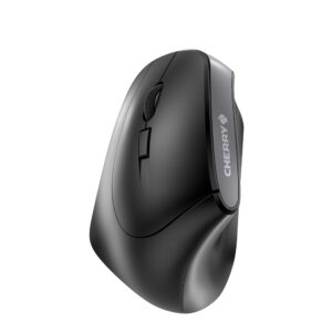 CHERRY MW 4500 LEFT Wireless Mouse Ergonomic Left-Handed in 45 Design 6 Keys and Scroll Wheel Precise Sensor with 3-Stage Adjustable Resolution Black