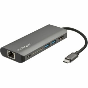 StarTechcom USB C Multiport Adapter - USB-C Travel Dock to 4K HDMI 3x 30 Hub SD/SDHC GbE 60W PD Pass-Through Type-C/Thunderbolt 3 Upgraded Version of DKT30CSDHPD (DKT30CSDHPD3)