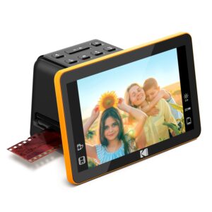 KODAK RODFS70 Slide And Scan Digital Film Scanner 7 Inches Max - Large LCD Screen Convert Color B W Negatives Slides 35 mm High Resolution 22 MP JPEGsBlack