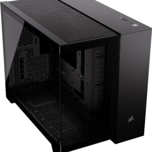 Corsair 2500X Small-Tower mATX Dual Chamber PC Case Panoramic Tempered Glass Reverse Connection Motherboard Compatible No Fans Included Black