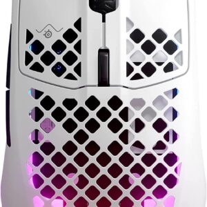 SteelSeries Aerox 3 Wireless - Holey RGB Gaming Mouse Ultra-lightweight Water Resistant Design 18K DPI TrueMove Air Optical Sensor Snow