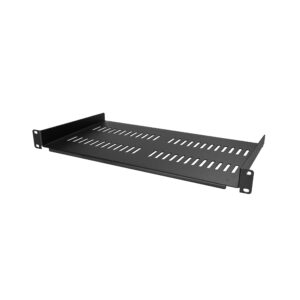 StarTechcom 1U Server Rack Shelf - Universal Vented Mount Cantilever Tray for 19" Network Equipment & Cabinet Heavy Duty Steel Weight Capacity 50lb/23kg 10" Deep Black (CABSHELFV1U)