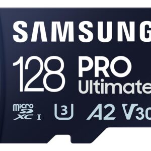 Samsung PRO Ultimate microSD memory card 128 GB UHS-I U3 200 MB/s read 130 write Includes SD adapter for smartphone drone or action cam