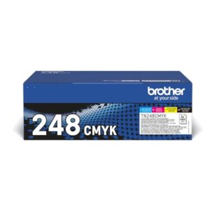 BROTHER TN-248BK/TN-248C/TN-248M/TN-248Y Toner Cartridges Black/Cyan/Magenta/Yellow Multi-Pack Standard Yield Includes 4 x Genuine Supplies