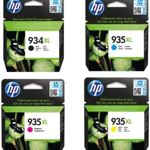 HP 934XL Multipack Original Ink Cartridges (Black Cyan Magenta Yellow) with High Yield for Officejet Pro