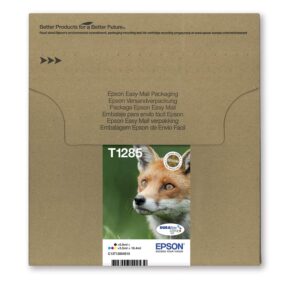 Epson T1285 Fox Genuine Multipack Eco-Friendly Packaging 4-colours Ink Cartridges DURABrite Ultra