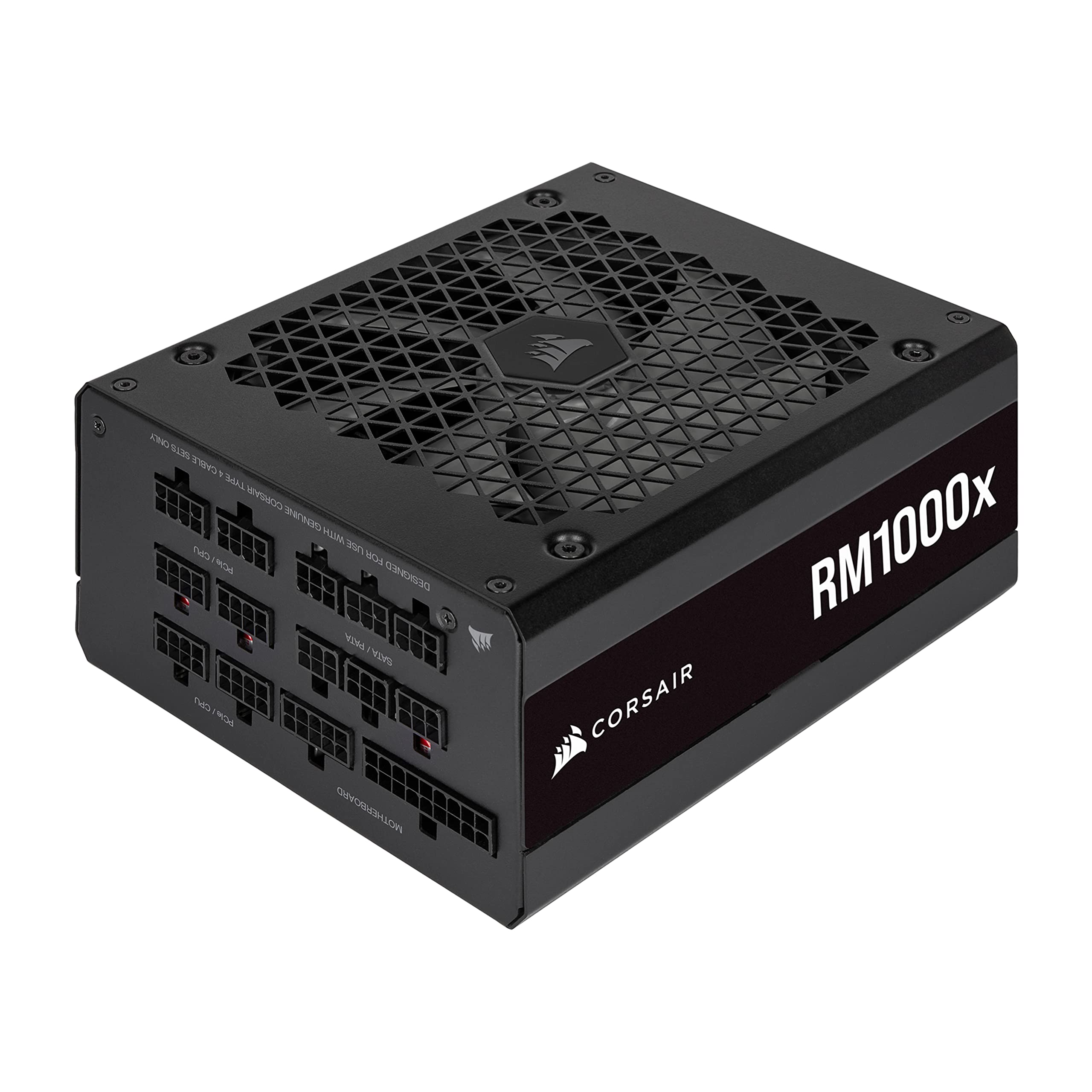 Corsair RM1000x 80 PLUS Gold Fully Modular ATX 1000 Watt Power Supply (135 mm Magnetic Levitation Fan Wide Compatibility Reliabile Japanese Capacitors Extremely Fast Wake-from-Sleep) UK - Black