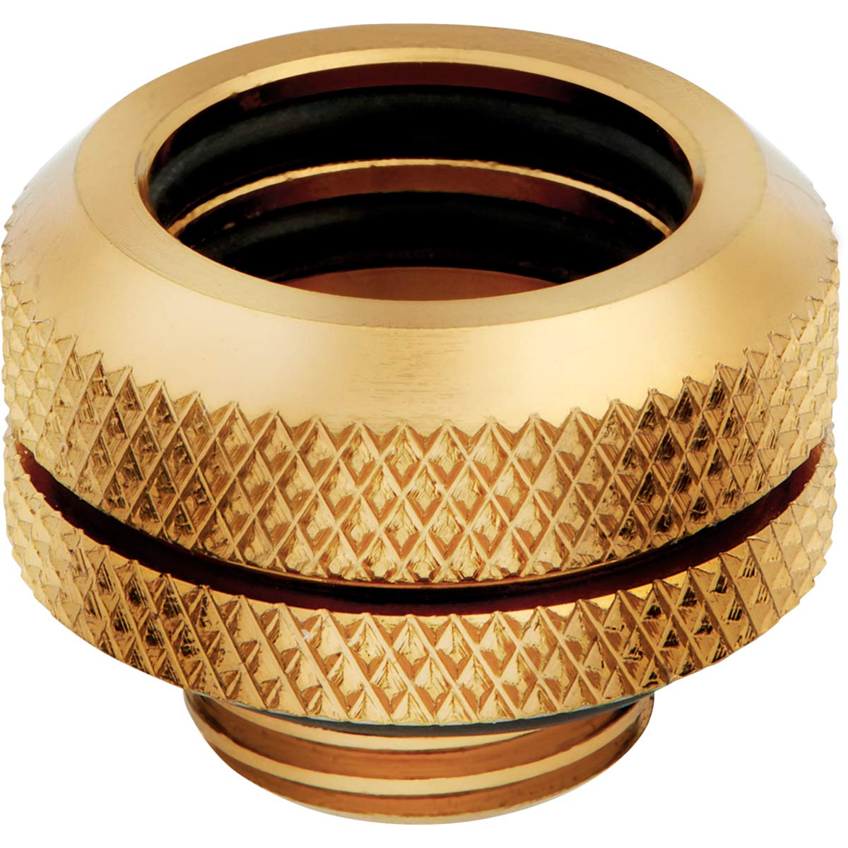 Corsair Hydro X Series XF Hardline 14mm OD Fittings Four Pack (G1/4 Inch BSPP Port Threads Solid Brass Durability Double O-Ring Design Compatible with Additional Adapters) Gold