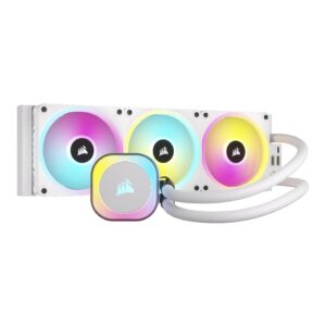 Corsair iCUE LINK H150i RGB Liquid CPU Cooler - 360mm AIO QX120 Fans Fits Intel LGA 1700 AMD AM5 System Hub Included White