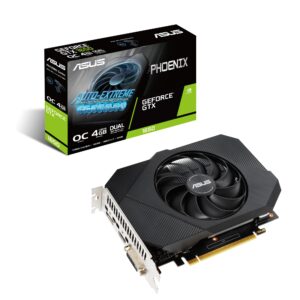 ASUS Phoenix NVIDIA GeForce GTX 1650 OC Edition Gaming Graphics Card(PCIe 304GB GDDR6 memoryHDMIDisplayPortDVI-D1x6-pin power connectorAxial-tech Fan Designdualball bearingsAuto-Extreme)