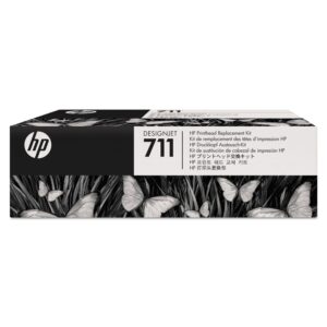 HP 711 C1Q10A Original DesignJet Printhead Replacement Kit for T120 T125 T130 T520 T525 T530 Large Format Printers with Cartridges Black Cyan Magenta Yellow
