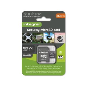 Integral Micro SD Security Card 256GB for Dash-Cams Home Cams CCTV Body and Drones Extended lifetime reliable recording time after with High Endurance