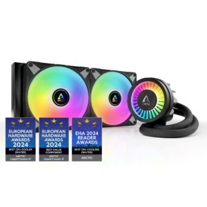 ARCTIC Liquid Freezer III 280 A-RGB - Water Cooling PC All-in-One CPU AIO Cooler Intel & AMD compatible efficient PWM-controlled pump fan: 200-1700 rpm LGA1851/1700 Contact Frame Black