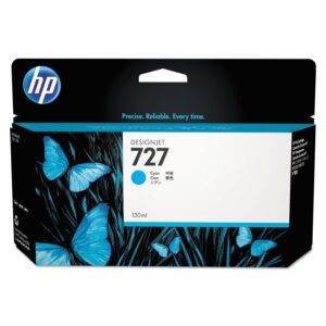HP 727 B3P19A Cyan 130-ml Genuine DesignJet Ink Cartridge with original for T2500 T1500 & T900 Series Large Format Plotter Printers and Printhead
