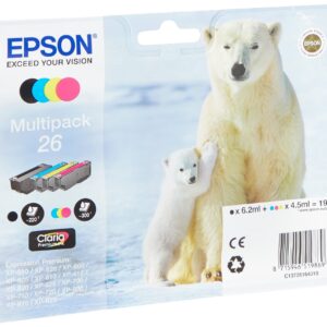 Epson 26 Polar Bear Genuine Multipack 4-colours Claria Premium Ink Cartridges