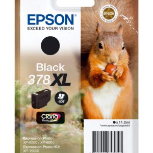 Epson 378XL Black Squirrel High Yield Genuine Claria Photo HD Ink Cartridge
