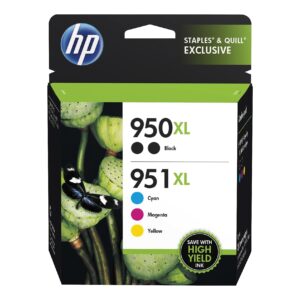 HP 4-pack Replacement Set for 950XL 951XL Ink Cartridges Latest Chipset Compatible with Officejet Pro 8610 8620 8600 plus 8100 8630 8640 8660 8615 8625 251dw 271dw Printer