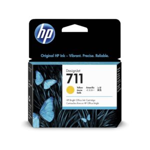 HP 711 CZ132A Yellow 29-ml Genuine Ink Cartridge with Original for DesignJet T120 T125 T130 T520 T525 T530 Large Format Plotter Printers and Printhead