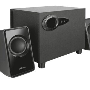 Trust Avora 21 PC Speakers with Subwoofer for Computer and Laptop 18W (9W RMS) Compact Sound System Jack 35 mm USB Powered Stereo Speaker Set Music Movies Gaming Home Office - Black
