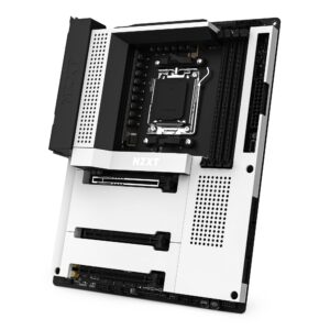 NZXT N7 B650E - N7-B65XT-W1 AMD B650 chipset (Supports 7000 Series CPUs) ATX Gaming Motherboard Integrated Rear I/O Shield Wifi 6 connectivity White