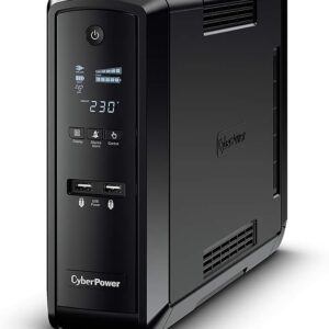 Cyberpower CP1300EPFCLCD-UK PFC Series 1300VA/780W 6 Outlets (4 IEC + 2 UK) AVR Active compatible Tower Black
