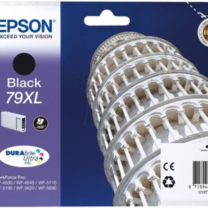Epson 79XL Leaning Of Pisa Black Genuine XL High Yield Ink Cartridge DuraBrite Ultra