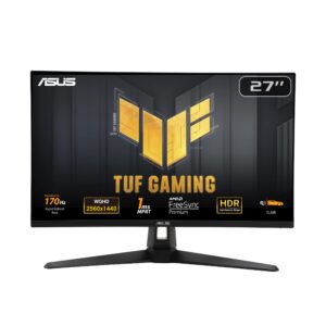 ASUS TUF Gaming VG27AQA1A Monitor 27 inch WQHD (2560 x 1440) 170Hz Extreme Low Motion Blur Freesync Premium 1ms Shadow Boost HDR