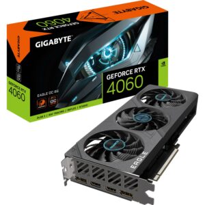 Gigabyte NVIDIA GeForce RTX 4060 EAGLE OC Graphics Card - 8GB GDDR6 128-bit PCI-E 40 2505MHz Core Clock 2x DP 14 HDMI 21a DLSS 3 GV-N4060EAGLE OC-8GD
