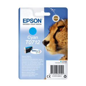 Epson T0712 Cheetah Cyan Genuine DURABrite Ultra Ink