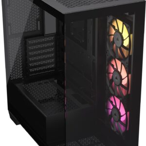 Corsair iCUE LINK 3500X RGB Mid-Tower ATX PC Case Panoramic Tempered Glass Reverse Connection Motherboard Compatible 3x RX120 Fans Included Black