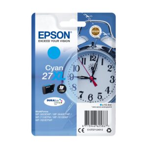 Epson 27XL Cyan Alarm Clock High Yield Genuine DuraBrite Ultra Ink Cartridge IND