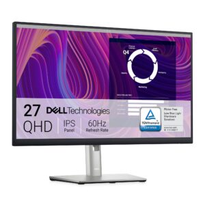 Dell P2723D 27 Inch QHD (2560x1440) Monitor 60Hz IPS 5ms 99 sRGB DisplayPort HDMI 5x USB 3 Year Warranty Black
