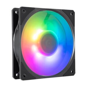 Cooler Master Mobius 120P ARGB Radiator Fan - Ring Blade Design (PWM) Ultra-Durable Loop Dynamic Bearing (max 752 CFM 363 mmH2O 30 dBA) Chamfered Air-Focus Frame Addressable Gen 2 RGB