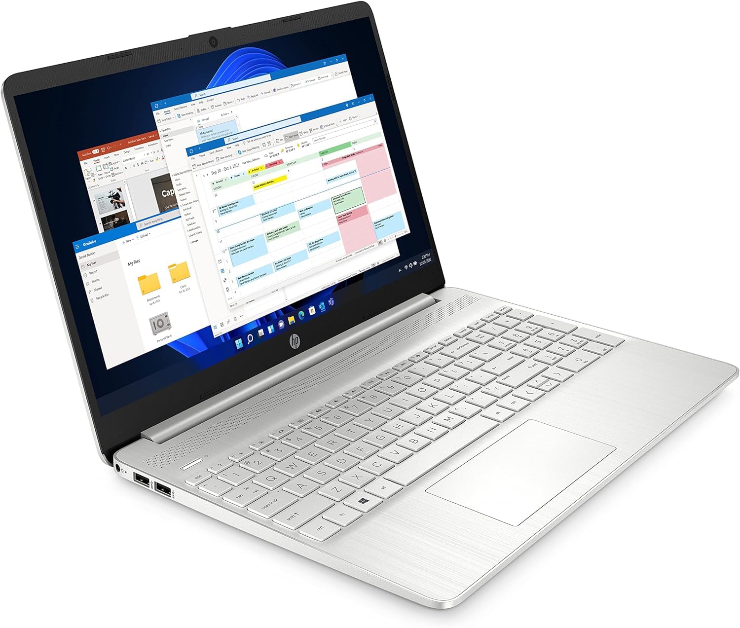 HP Laptop PC 15s-fq5585sa Intel Core i3-1215U Processor 8GB RAM 128GB SSD UHD Graphics 156 inch Full HD 16:9 display Windows 11 Home Natural Silver