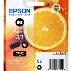 Epson 33 Photo Black Oranges Genuine Claria Premium Ink Standard Capacity