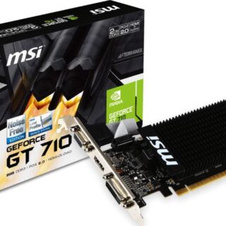 MSI GeForce GT 710 2GD3H LP Graphics Card '2GB DDR3 954MHz Low Profile Consumption VGA DVI-D HDMI HTPC Silent Passive Fanless Cooling System'