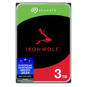 Seagate IronWolf 3TB NAS Internal Hard Drive CMR 35 Inch SATA 6GB/s 5400 RPM 256MB Cache for RAID Network Attached Storage 3 year Rescue Services FFP (ST3000VNZ06)
