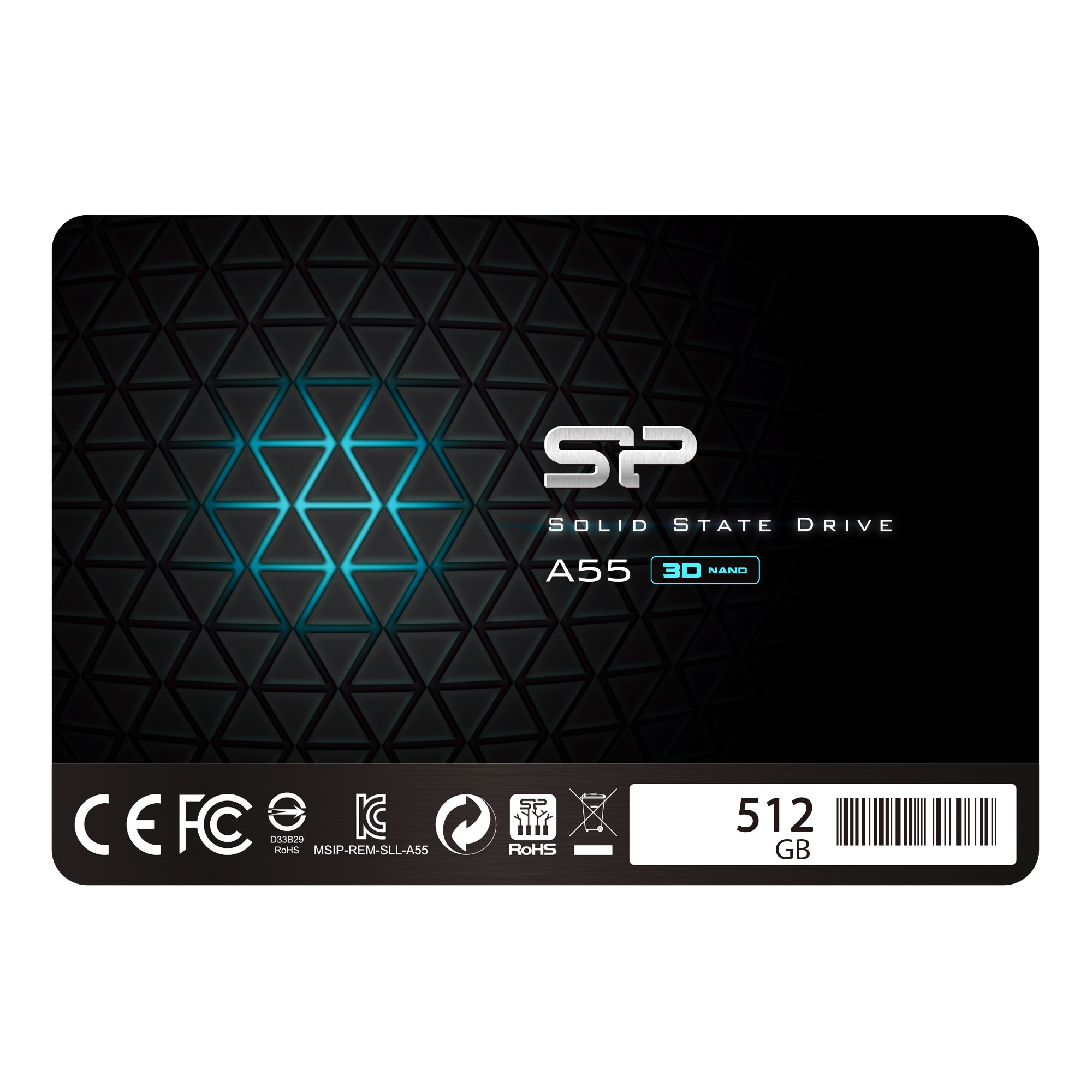 SP Silicon Power SSD 512GB 3D NAND A55 SLC Cache Performance Boost 25 inch SATA III 7mm (028") Internal Solid State Drive
