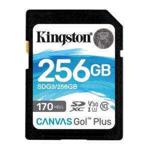 Kingston Canvas Go Plus SD card 256GB SDXC 170R C10 UHS-I U3 V30